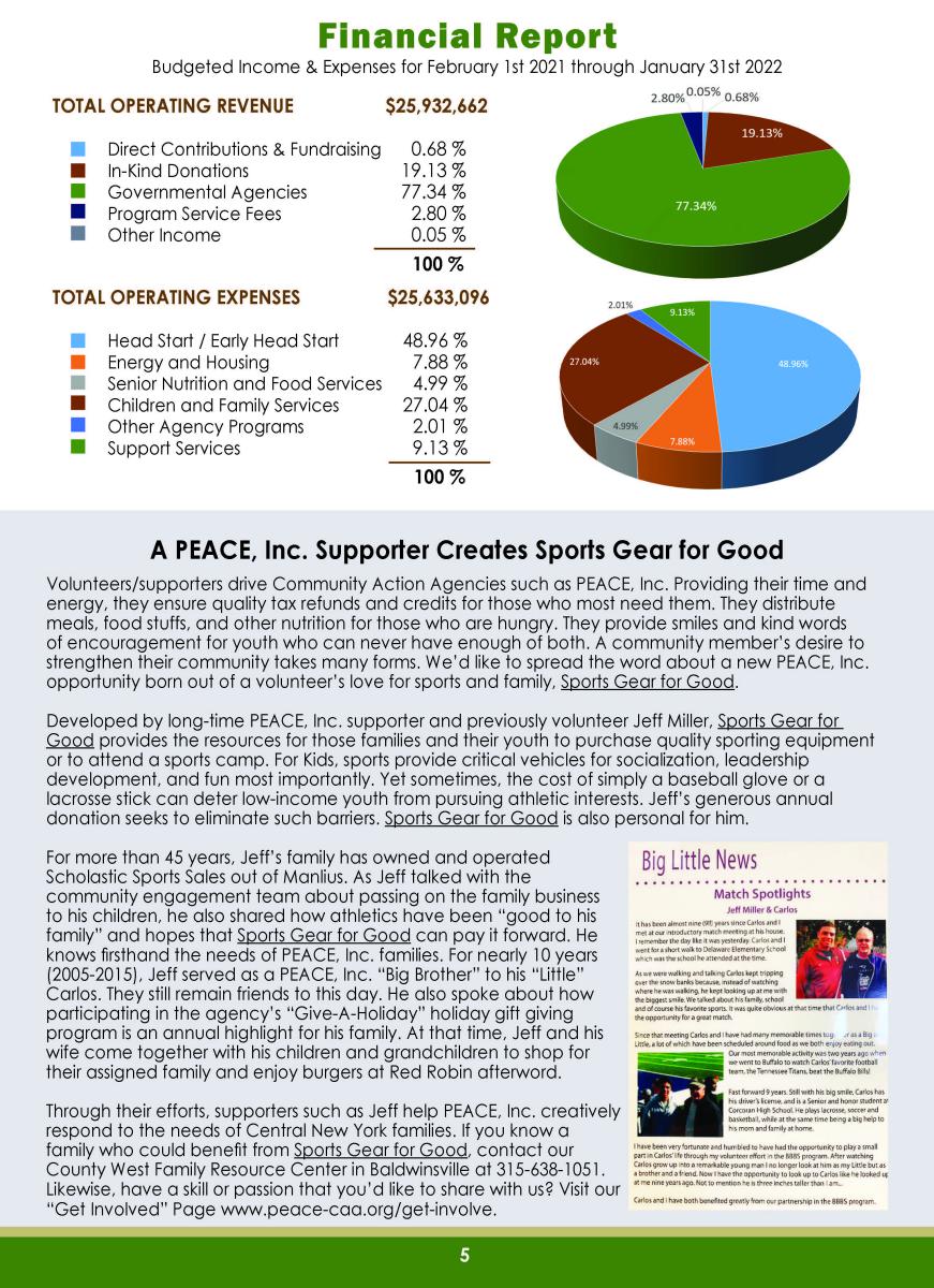 2021 Annual Report / April - June 2022 Newsletter Page 5