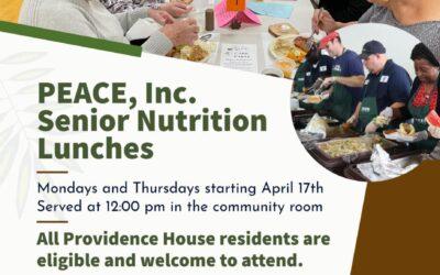 PEACE, Inc. Senior Nutrition: New Location