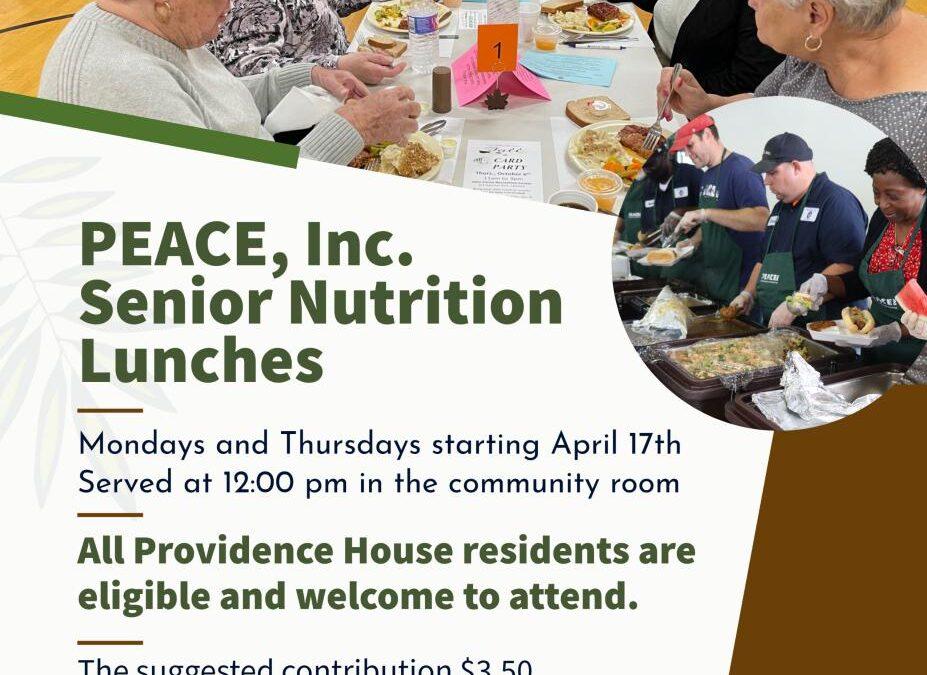 PEACE, Inc. Senior Nutrition: New Location