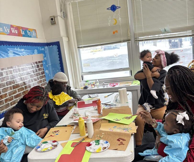 Caregivers and Toddlers Create Together in Classroom